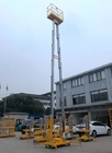 10 medidores de elevador vertical do mastro de alumínio do dobro da plataforma de trabalho aéreo