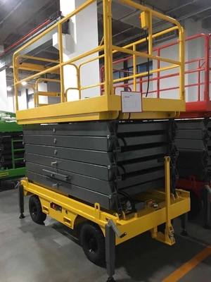 Altura da plataforma 6m Manual de empurrão de tesoura semi-elétrica Elevação 1000Kg Capacidade de carga
