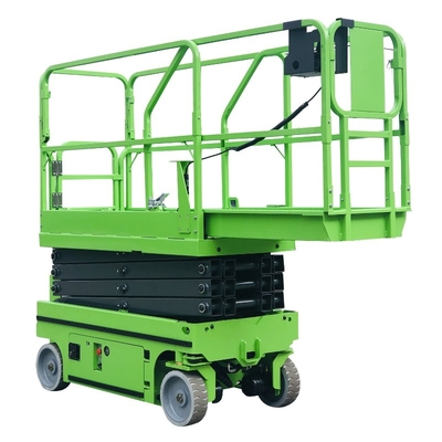 Automotores vermelhos aéreos bondes da plataforma de trabalho 9m Scissor a tabela de elevador