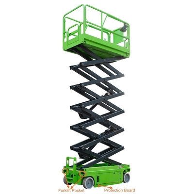 Automotores vermelhos aéreos bondes da plataforma de trabalho 9m Scissor a tabela de elevador