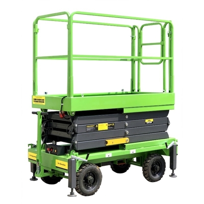 Manual Pushing Mobile Scissor Lift Working Height 8 Meters 500Kg Loading Capacity Aerial Work Platform