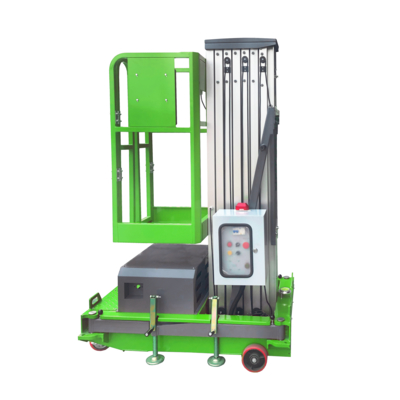 Aluminum Aerial Work Platform Single Mast Man Lift 8 Meters Lifting Height Vertical Lift