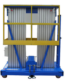Towing Hydraulic Lift Double Mast Aerial Work Platform 12m And Loading 200Kg