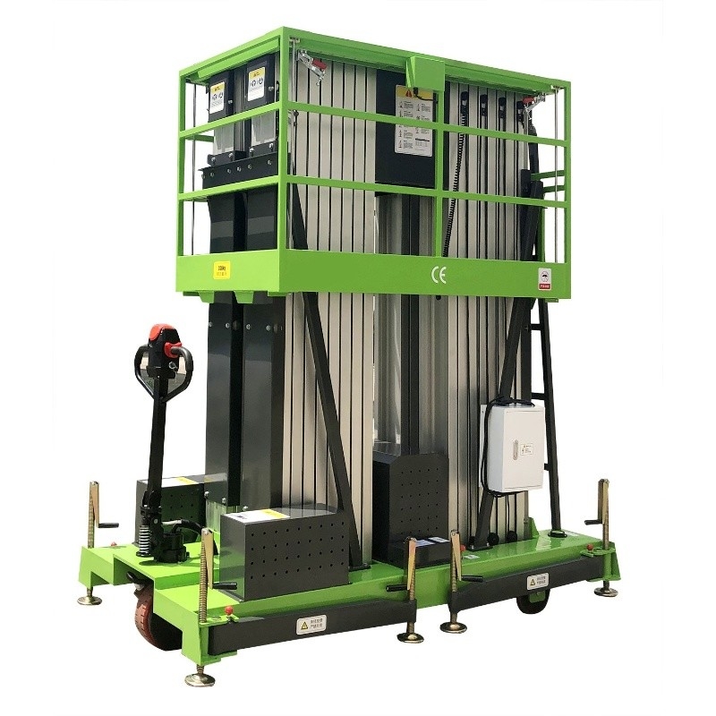 Capacidade de carga móvel manual da tabela de levantamento 300Kg da plataforma de trabalho aéreo 12m de Punshing do mastro triplo