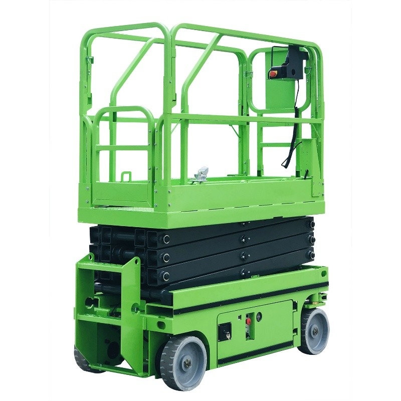Automotores vermelhos aéreos bondes da plataforma de trabalho 9m Scissor a tabela de elevador