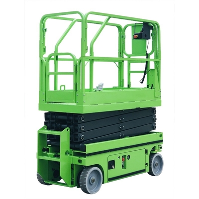 Automotores vermelhos aéreos bondes da plataforma de trabalho 9m Scissor a tabela de elevador
